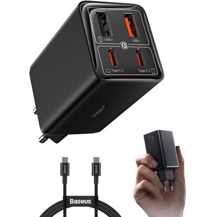 Baseus 65W USB C Schnellladegerät für 17,39€ (statt 42€)