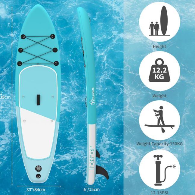 YITAHOME Aufblasbares Stand Up Paddleboard für 104,99€ (statt 150€)