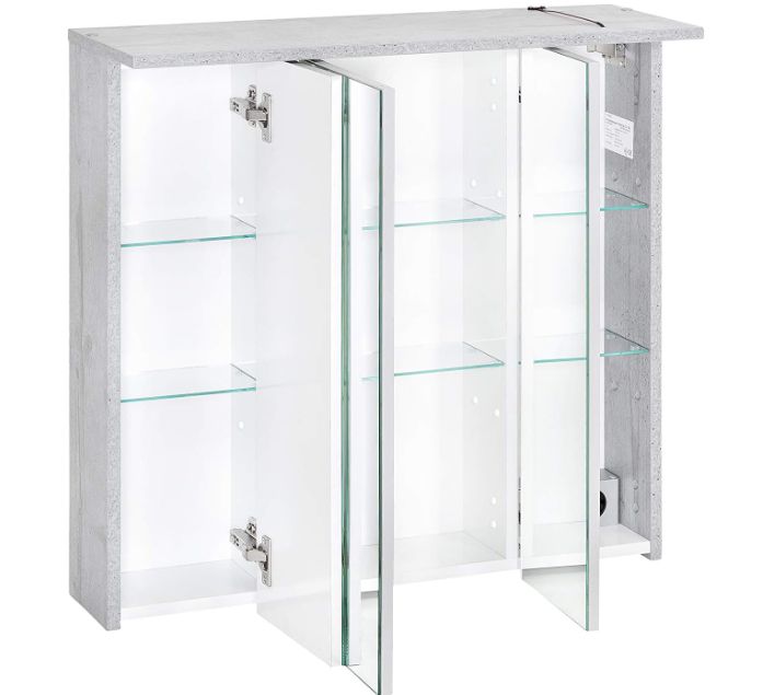 Schildmeyer Spiegelschrank 128522 in Steingrau mit Beleuchtung für 99,95€ (statt 159€)