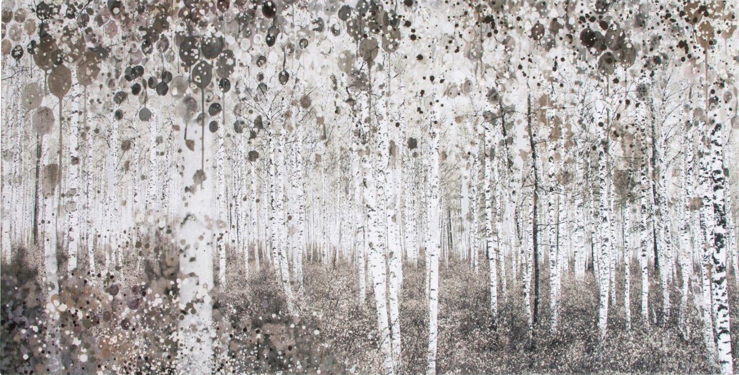 Art for the home Leinwandbild Birkenwald 120cm x 60cm ab 55€ (statt 65€)