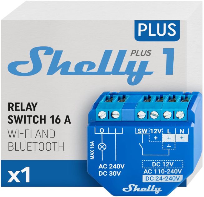 Shelly Plus 1 Wlan & Bluetooth Relais   Steckdose per App steuern für 11,92€ (statt 16€)