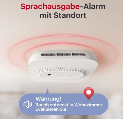 6er X Sense WLAN Rauchmelder mit Sprachausgabe Alarm & Standort für 125,99€ (statt 175€)