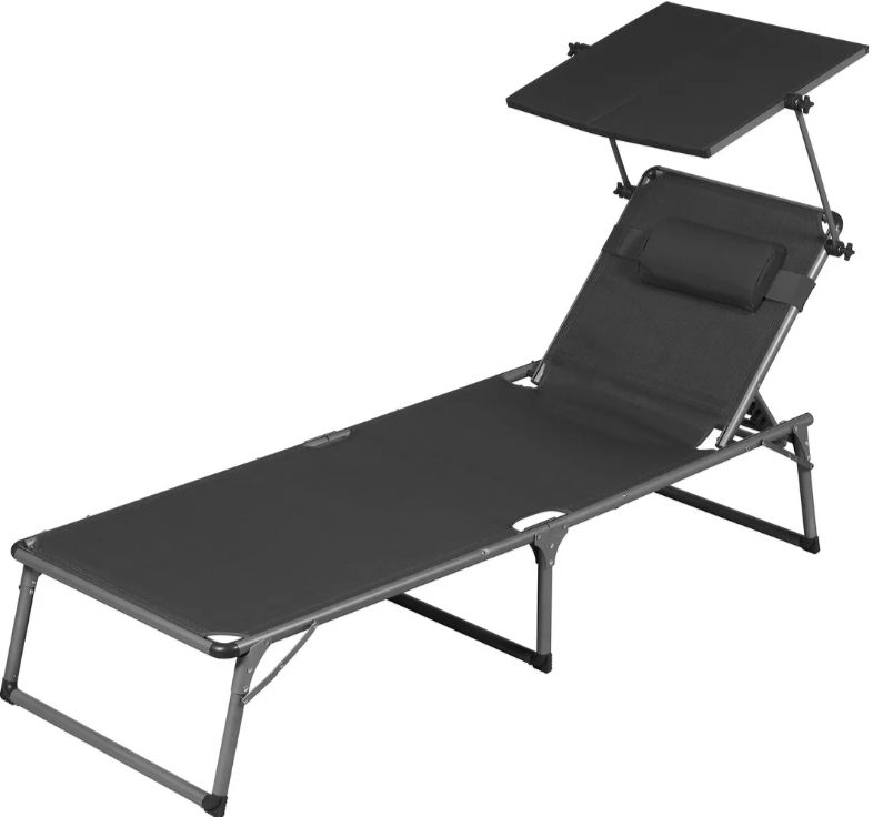 Livarno Houston Sonnenliege mit Sonnendach, Aluminium für 58,89€ (statt 99€)