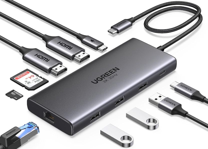 UGREEN Revodok Pro 210 HUB   USB C auf HDMI, LAN, USB C & mehr für 41,99€ (statt 60€)