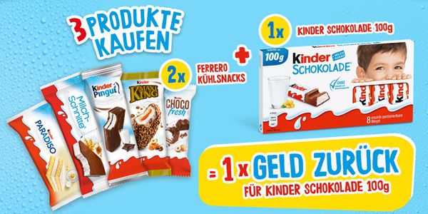 2x Ferrero Kühlsnacks kaufen, 1x Kinderschokolade gratis dazu