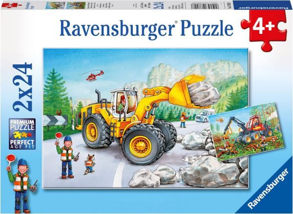 Ravensburger Bagger & Waldtraktor Puzzle, 2 x 24 Teile für 8,99€ (statt 12€)