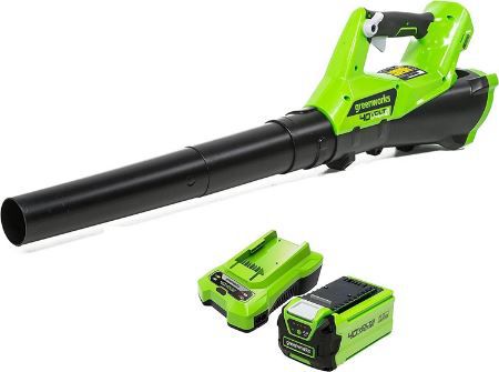 Greenworks G40ABK2 Axial Laubbläser Set, bis 177 km/h für 122,99€ (statt 160€)