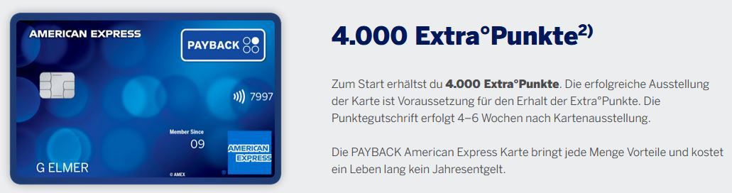 🔥 Payback American Express Kreditkarte dauerhaft kostenlos + 4.000 Punkte (40€) geschenkt