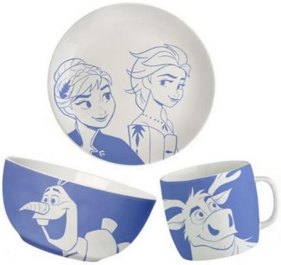 Disney Frozen Porzellan Geschirr Set, 3 teilig für 10,94€ (statt 20€)