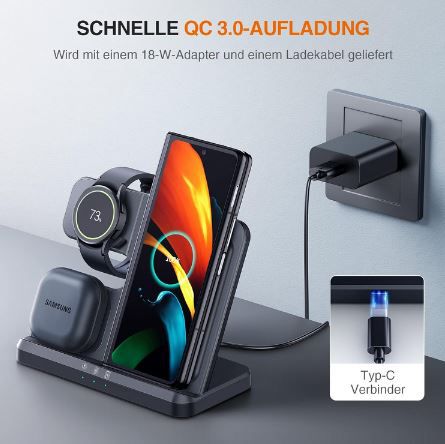 LK Induktive 3 in 1 Ladestation für Samsung inkl. Adapter für 25,99€ (statt 40€)