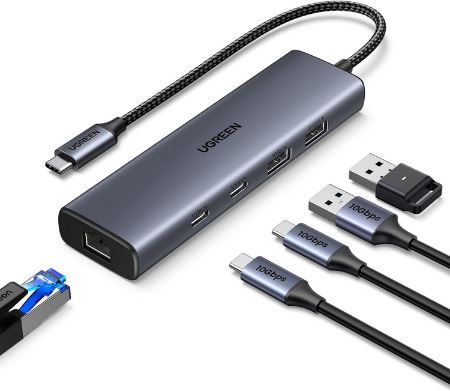 Ugreen 5 in 1 USB C/A 3.2 Hub mit Ethernet für 19,99€ (statt 25€)