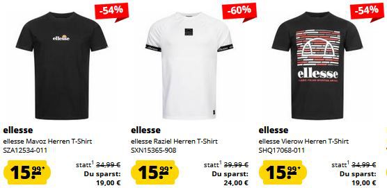 👕 SportSpar: 10% Extra Rabatt auf ALLE T Shirts   z.B. Ellesse Shirt ab 14€