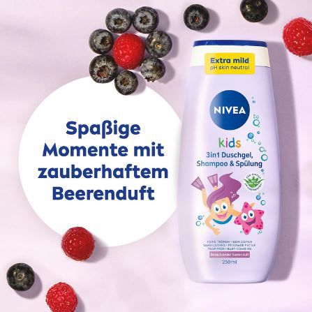 3 x Nivea Kids 3in1 Duschgel mit Beerenduft ab 4,21€ (statt 6€)