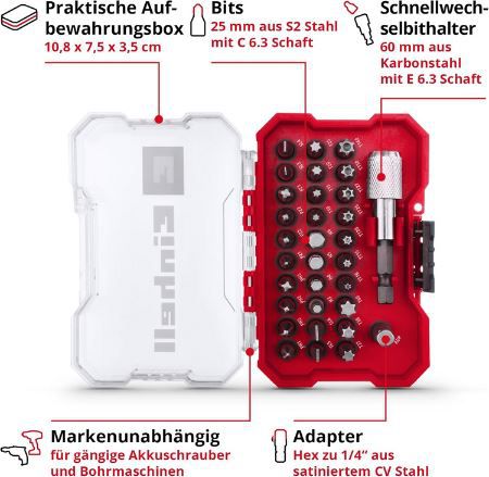 Einhell XS Case Bit Set, 32 tlg. für 9,99€ (statt 13€)