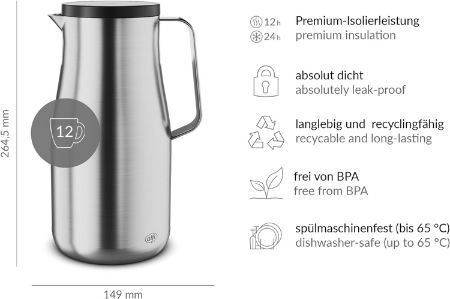 🔥 Preisfehler?! alfi Studio TT Isolierkanne, 1,5L für 16,99€ (statt 57€)