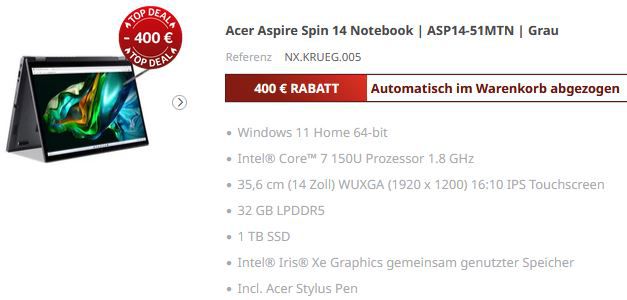 🔥 Acer Singles Day + Black Friday Deals bis  700€ + 5% Extra