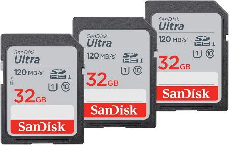 3er Pack SanDisk Ultra 32GB SDHC Memory Card für 17,99€ (statt 23€)