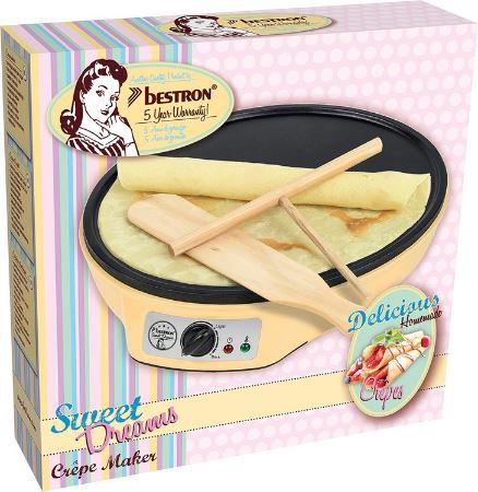 Bestron Crêpes Maker im Retro Design, 30cm für 19,16€ (statt 30€)