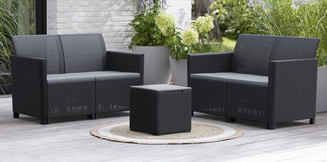 Keter Nora Gartenmöbel Lounge Set, inkl. Sitzkissen für 161,99€ (statt 229€)