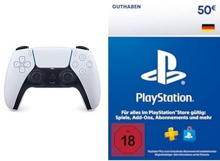 Playstation DualSense Wireless Controller + 50€ PSN Guthaben für 95,19€ (statt 113€)