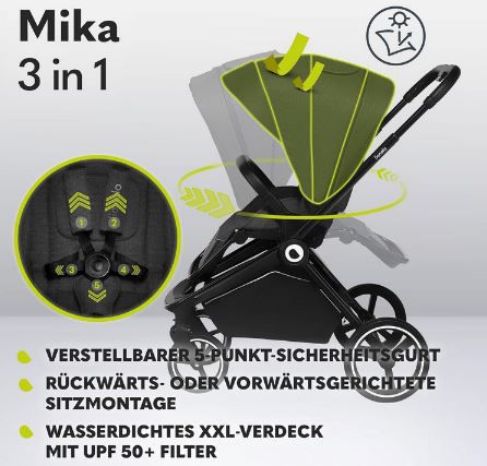 Lionelo Mika 3in1 Kinderwagen Set für 293,31€ (statt 380€)