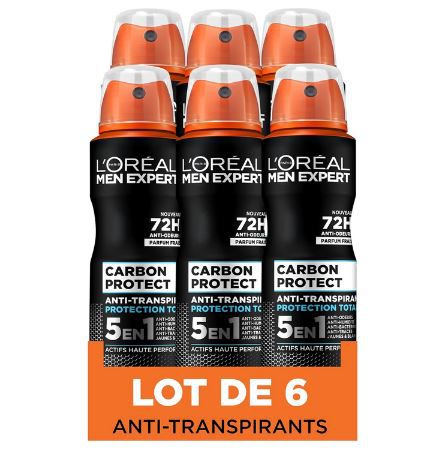 6er Pack L’Oréal Men Expert Carbon Protect Deo ab 9,55€ (statt 13€)