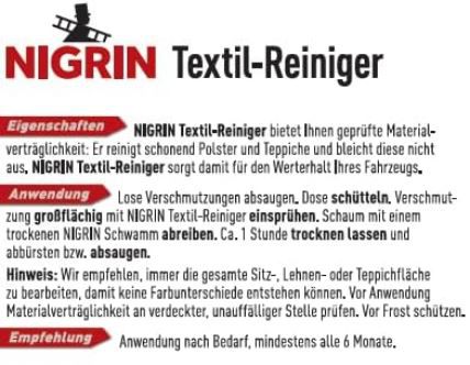 Nigrin 72981 Textilreiniger, 300 ml für 5,49€ (statt 9€)