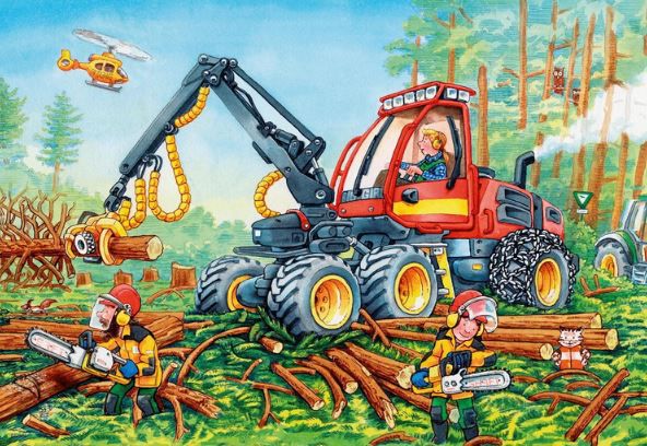 Ravensburger Bagger & Waldtraktor Puzzle, 2 x 24 Teile für 8,99€ (statt 12€)