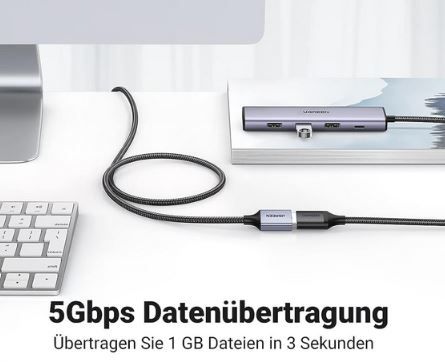 Ugreen USB 3.0 Verlängerungskabel mit 1m Länge für 5,99€ (statt 8€)