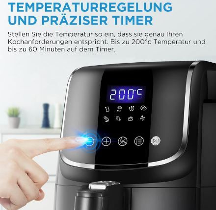 Midea XL Heißluftfritteuse mit LED Touchscreen, 4L für 55,99€ (statt 70€)