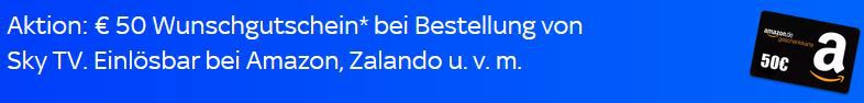 Sky TV inkl. Sky Q IPTV Box inkl HD TV für 10€ mtl (statt 15€) + 50€ Wunschgutschein