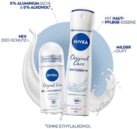 Nivea Original Care Deo Spray, 150 ml ab 1,71€ (statt 2,15€)