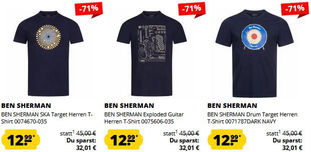 Ben Sherman T Shirt Sale   je T Shirt ab nur 12,99€ (statt 24€)   24 Designs!