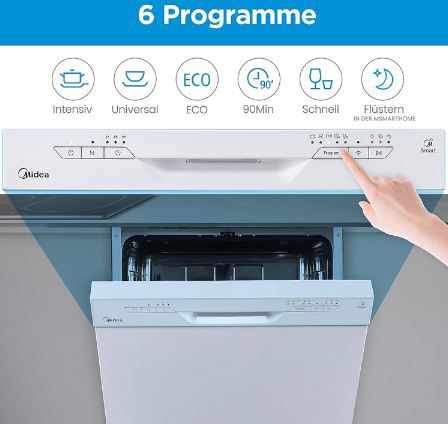 Midea SF 3.60NW PRO Geschirrspüler mit WLAN für 298,99€ (statt 369€)