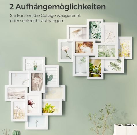 Songmics Fotorahmen mit 10 Steckplätzen, 10 x 15cm für 25,49€ (statt 30€)