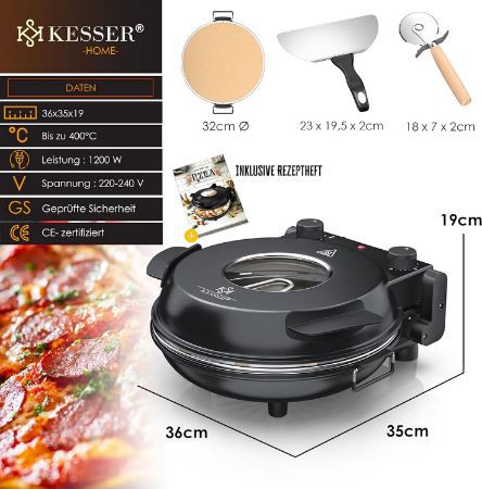 Kesser Elektrischer Pizza Ofen bis 400 Grad für 64,80€ (statt 90€)