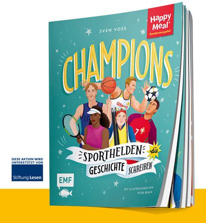 Neues Spendenbuch gratis bei McDonalds: Champions   Sporthelden die Geschichte schrieben