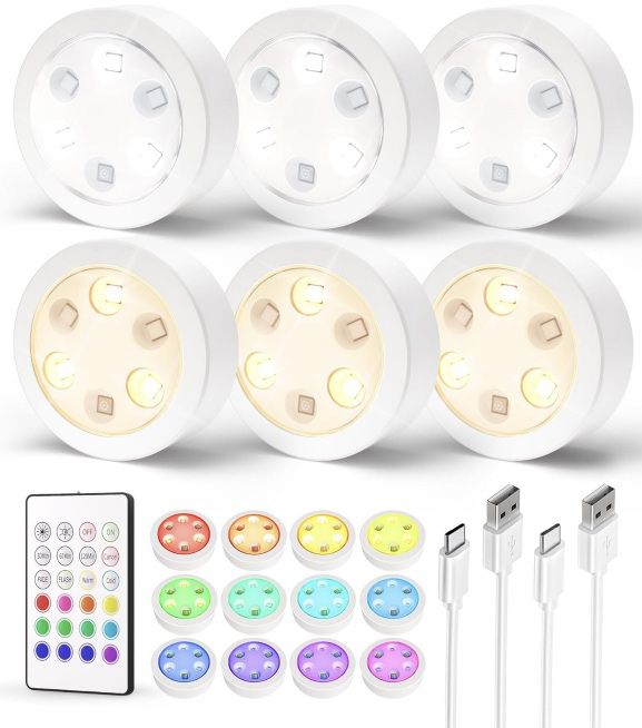 6x EZVALO LED RGB Schrankbeleuchtung mit Fernbedienung & Akku für 19,79€ (statt 36€)