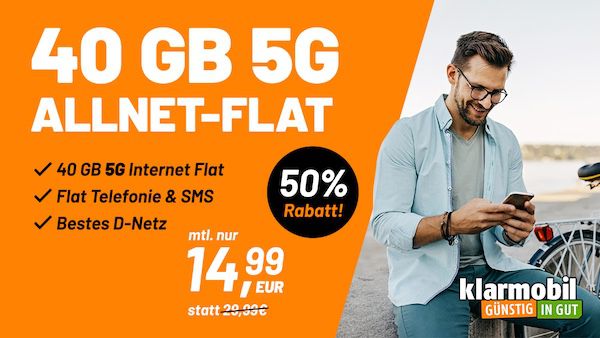 😍 KNALLER! Telekom Allnet 40GB 5G nur 14,99€ mtl. + keine AG