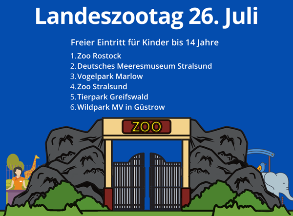 Freier Eintritt für Kinder am 26.7. in Zoos in MV