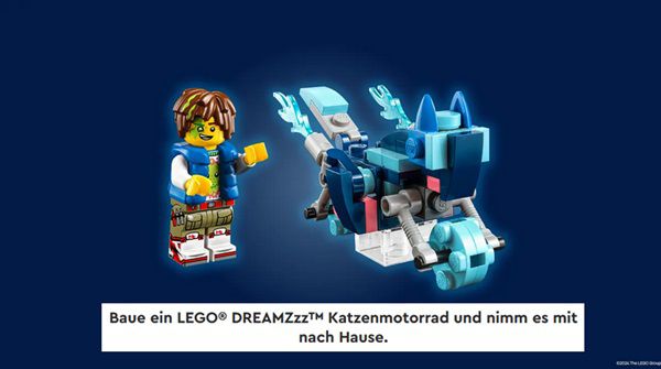 Gratis: LEGO DREAMZzz™ Katzenmotorrad bei Bauaktion in LEGO Stores am 7. & 14.8.