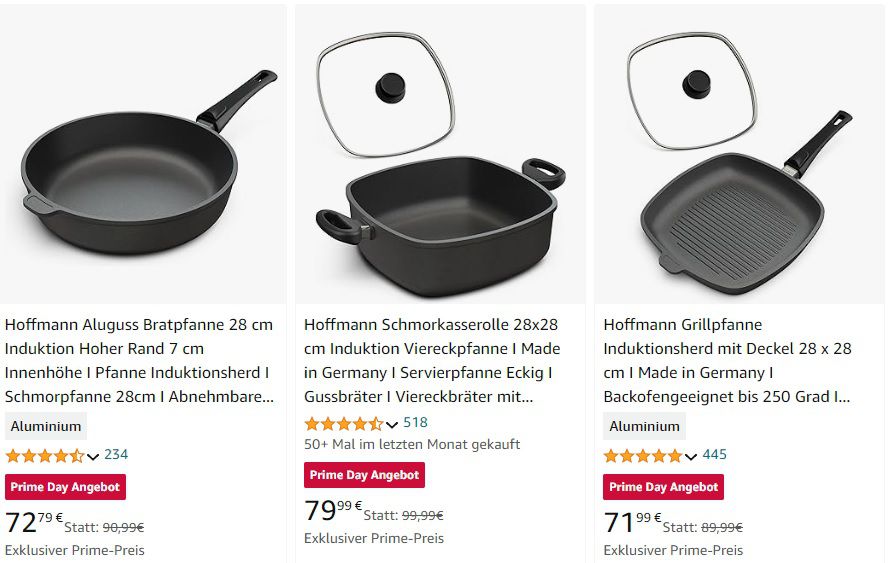 20% auf Hoffmann beschichtete Aluguss Pfannen   28cm mit Deckel für 76,79€ (statt 96€)