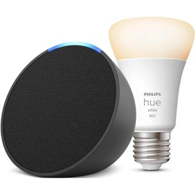 Amazon Echo Pop Schwarz + Philips Hue White E27 BT Lampe für 24,99€ (statt 38€)