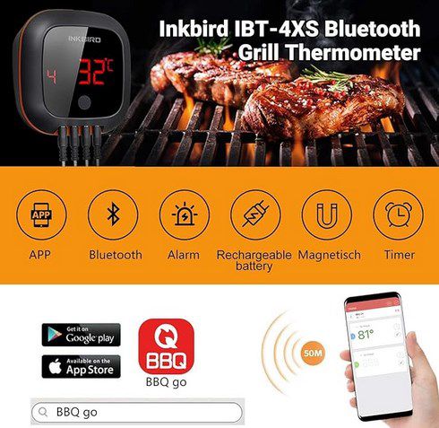 Inkbird IBT 4XS Grillthermometer mit Bluetooth für 39,59€ (statt 62€)