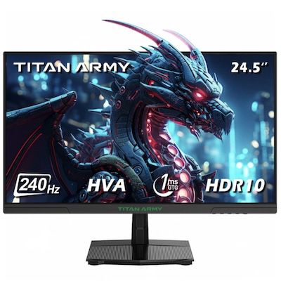 TITAN ARMY P2510H 24,5 FHD Gaming Monitor mit 240Hz, 1ms für 119,99€ (statt 140€)