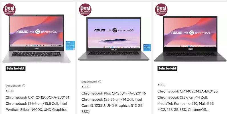 OTTO: 15% Extra auf div. Chromebooks z.B. Asus Chromebook für 509€ (statt 707€)