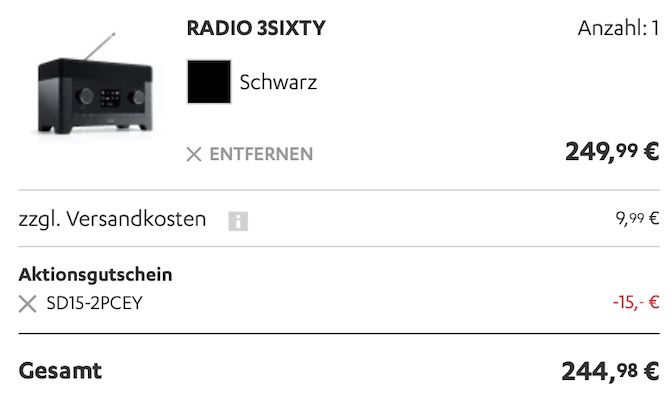 📻Teufel Radio 3sixty mit 1000+ Radiosender für 244,98€ (statt 285€)