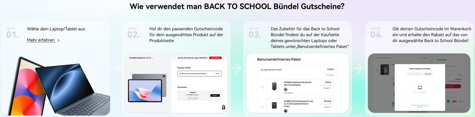 Huawei Back to School Bundles z.B. Huawei MatePad 11.5 S inkl. Pencil und Buds für 399€ (statt 583€)