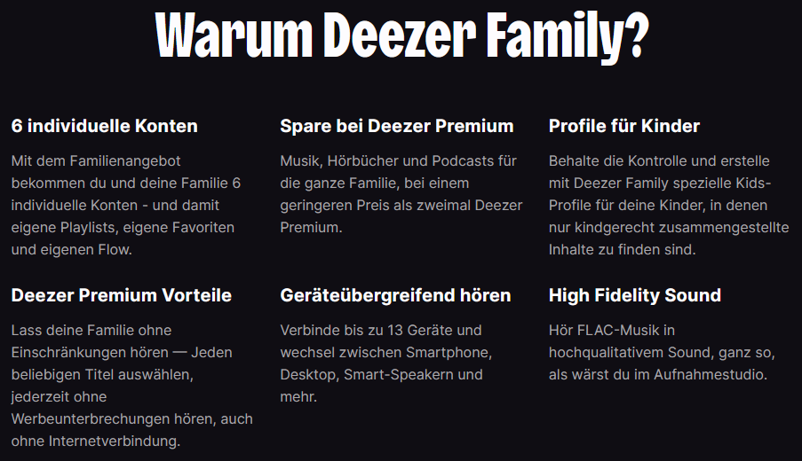 🎶🎶 3 Monate Deezer Family GRATIS (120 Mio. Songs, Hörbücher, Podcasts) bis 6 Konten möglich