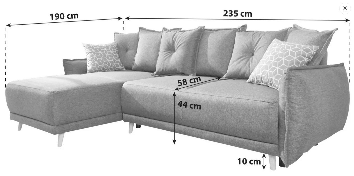 MID YOU Eckschlafsofa LAZY LUKKA 190/235 cm für 648,95€ (statt 999€)